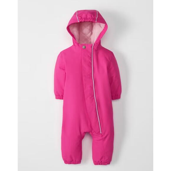 Hanna Andersson Other - Hanna Andersson Pink Snowsuit Bunting Quilted Hood Baby Girl 6-12 Months